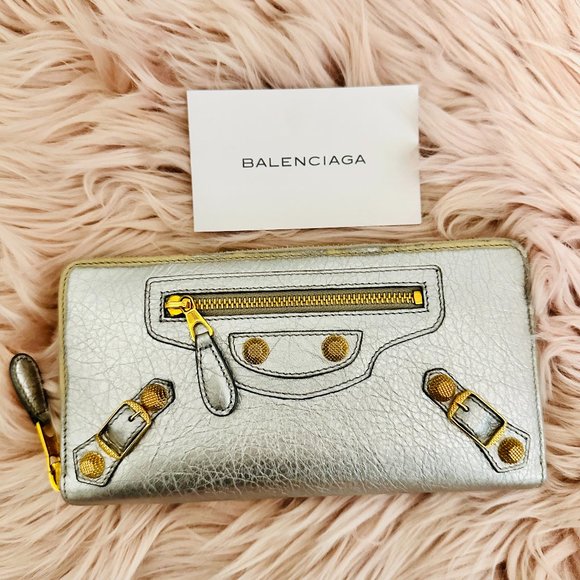 AUTHENTIC BALENCIAGA THE CITY LONG WALLET MADE IN ITALY 253053.8110.G.203437 - Picture 1 of 16
